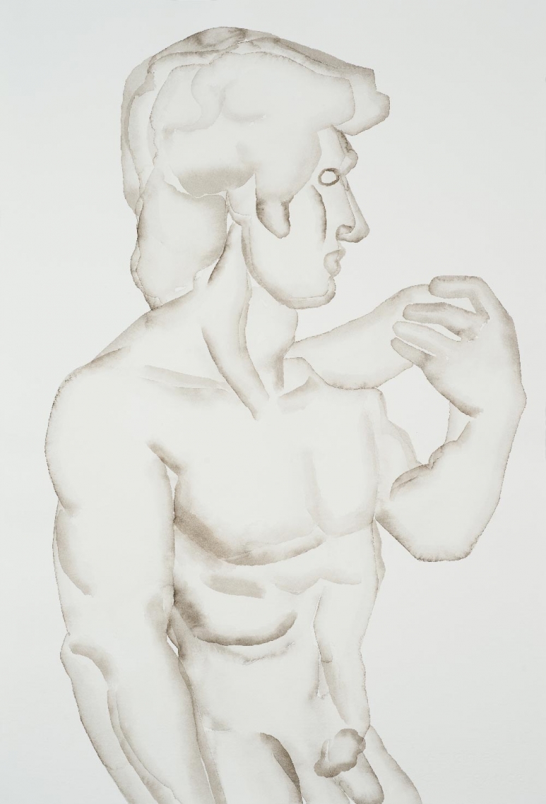 David,-HU-Zi-胡子,-2016.-Gouache-on-paper-纸上水粉,-56.3-×-38-cm.jpg